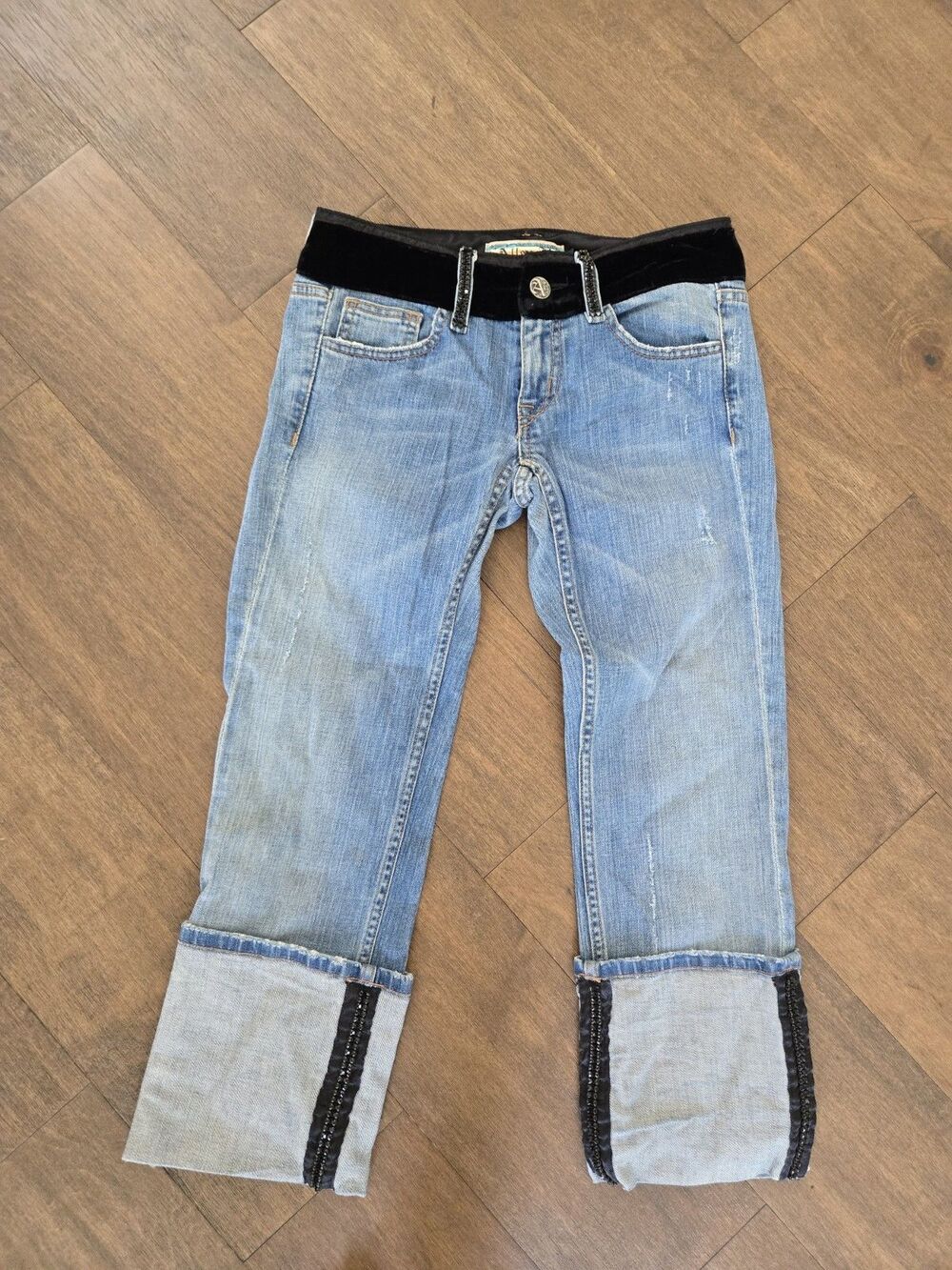 Allen B by Allen Schwartz Vintage Rhinestone Cropped Jeans Size 27